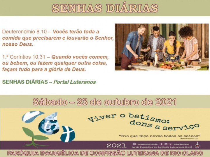 Senhas do dia - 23.10.2021