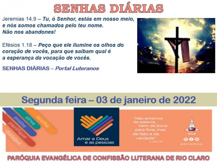 Senhas do dia - 03.01.2022