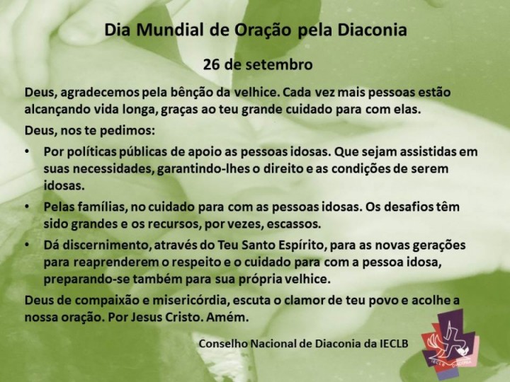 Dia Mundial de Oração pela Diaconia 26.09.17