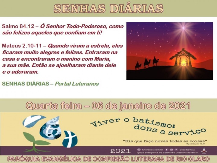 Senhas do dia - 06.01.2021