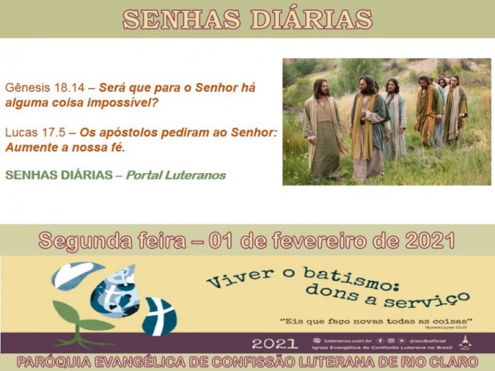 Senhas do dia - 01.02.2021