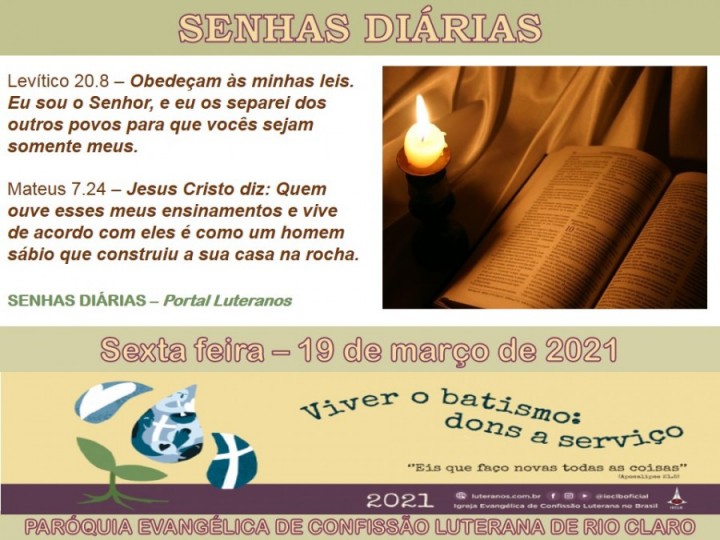 Senhas do dia - 19.03.2021