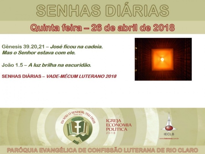 Senhas do dia - 26.04.2018