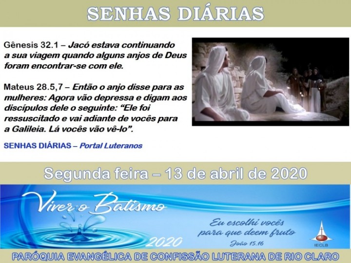 Senhas do dia - 13.04.2020