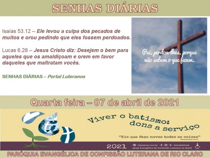 Senhas do dia - 07.04.2021