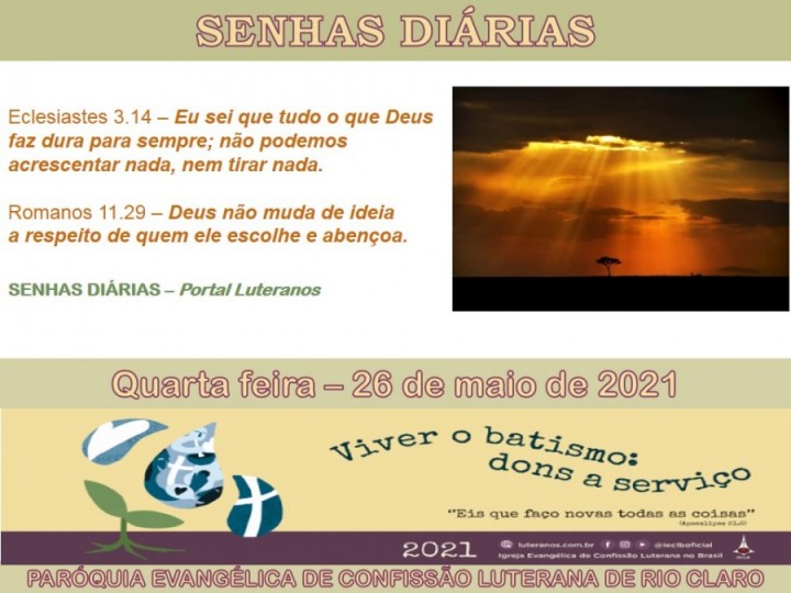 Senhas do dia - 26.05.2021