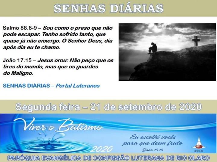 Senhas do dia - 21.09.2020