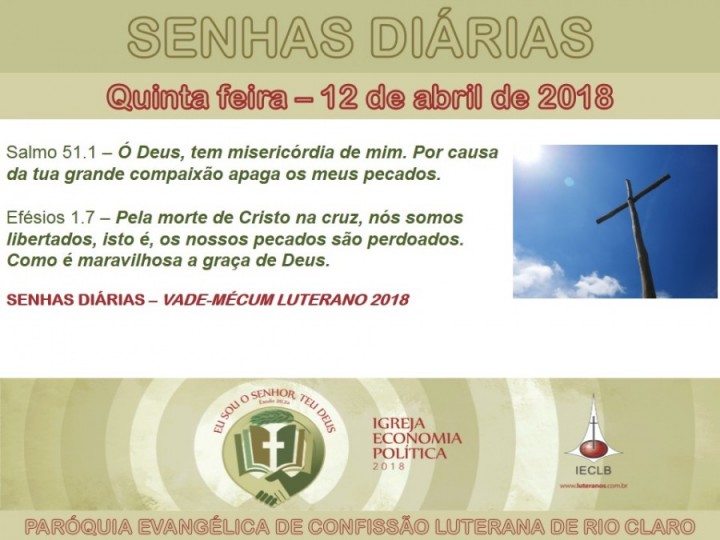 Senhas do dia - 12.04.2018