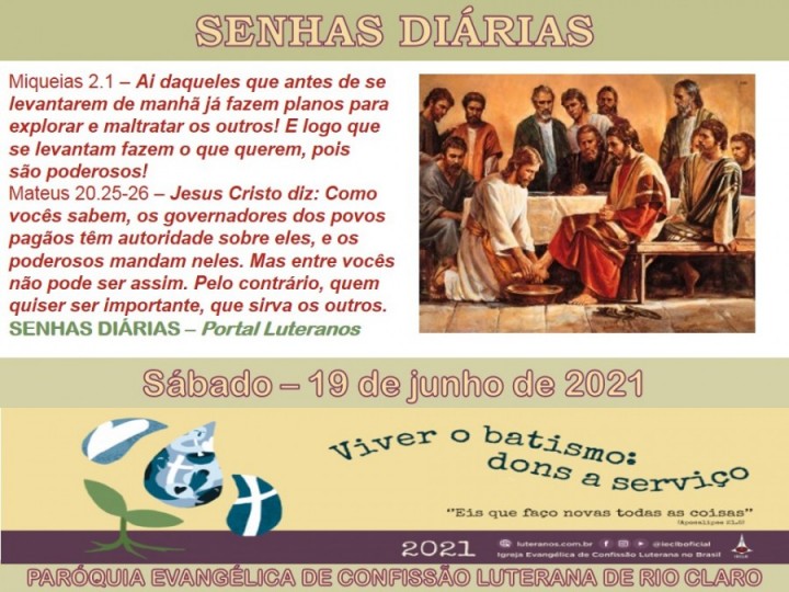 Senhas do dia - 19.06.2021