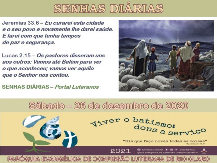 Senhas do dia - 26.12.2020