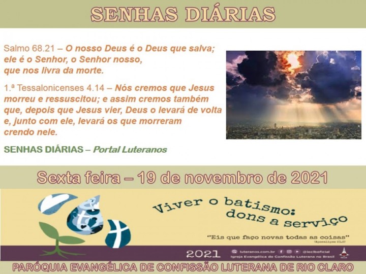 Senhas do dia - 19.11.2021