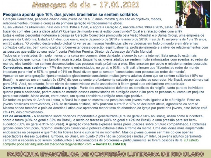 Mensagem do dia - 17.01.2021