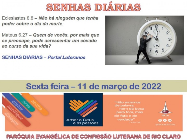 Senhas do dia - 11.03.2022