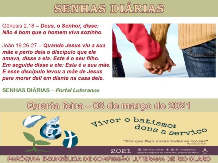 Senhas do dia - 03.03.2021