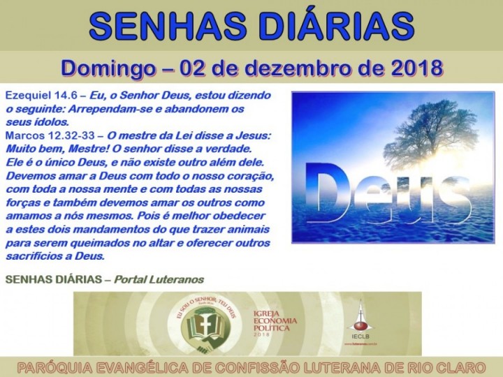 Senhas do dia - 02.12.2018