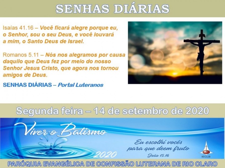 Senhas do dia - 14.09.2020