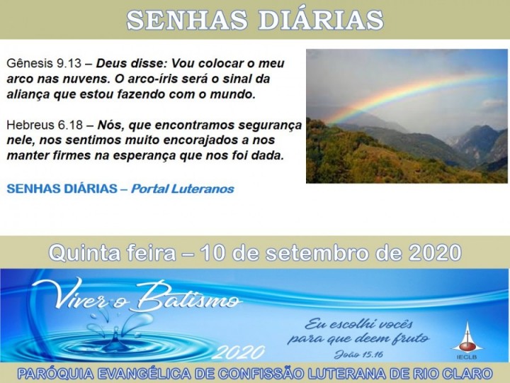 Senhas do dia - 10.09.2020