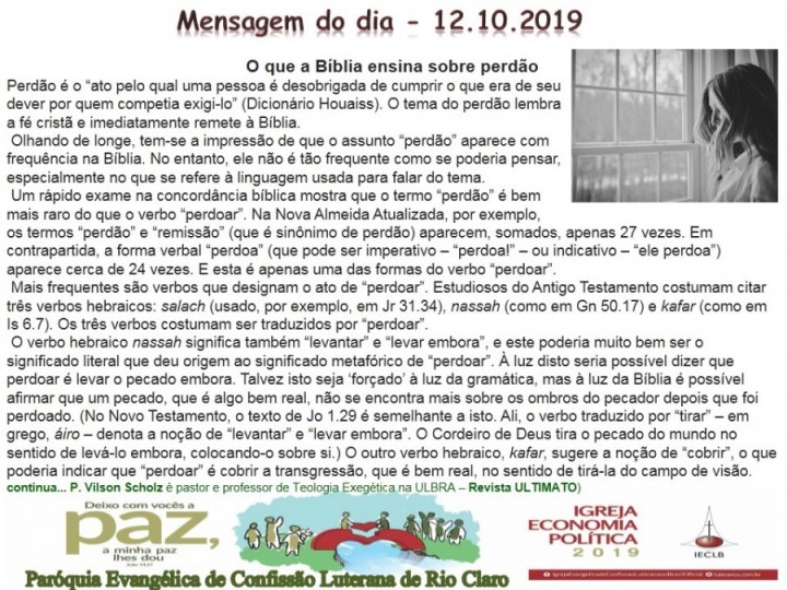 Mensagem do dia - 12.10.2019