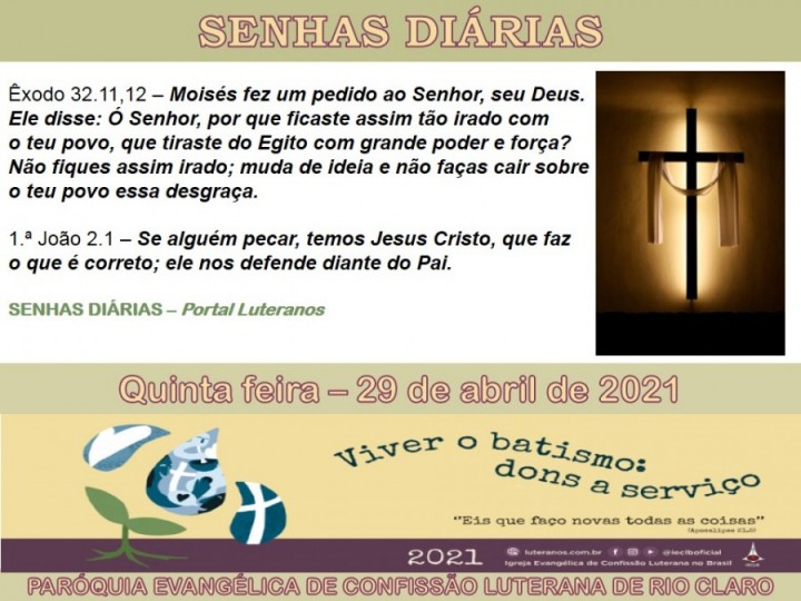 Senhas do dia - 29.04.2021