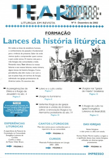 Tear - Liturgia em Revista. Número 9 - Dezembro 2002