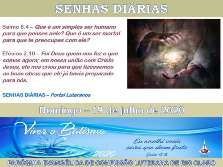 Senhas do dia - 19.07.2020