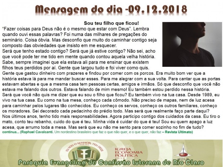 Mensagem do dia - 09.12.2018