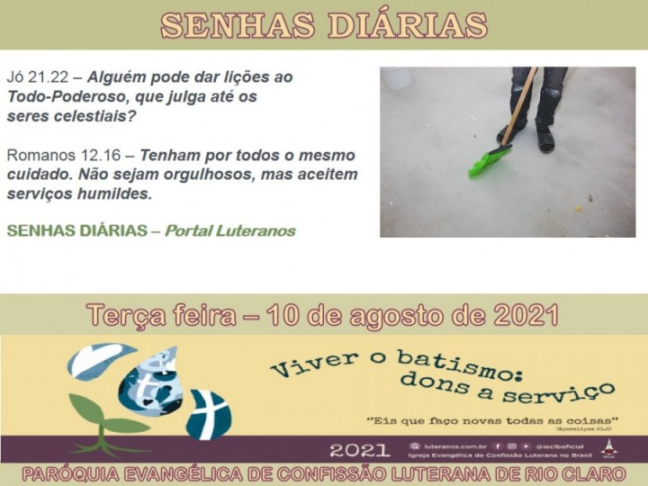 Senhas do dia - 10.08.2021