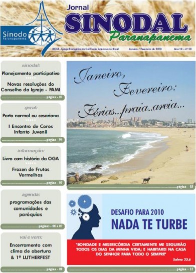 Jornal Sinodal Paranapanema - Ano 10 - Nº.  50 - Janeiro e Fevereiro 2010