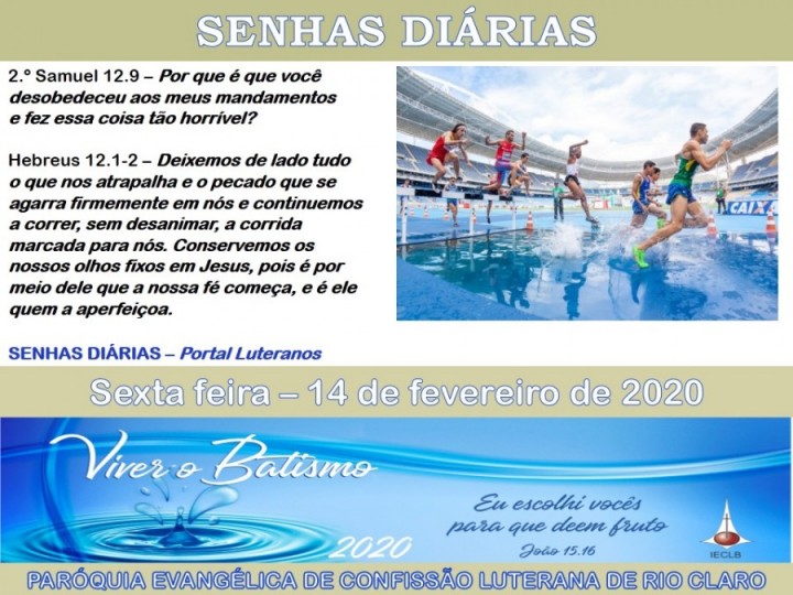 Senhas do dia - 14.02.2020