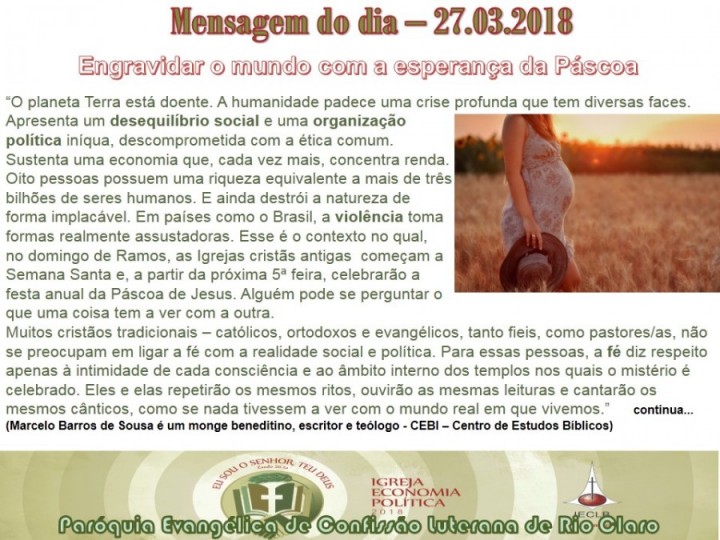 Mensagem do dia - 27.03.2018