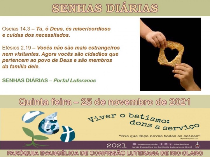 Senhas do dia - 25.11.2021