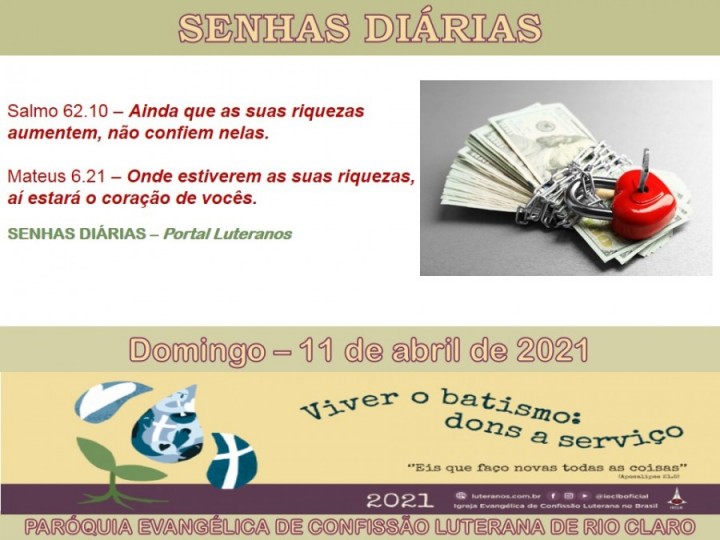 Senhas do dia - 11.04.2021