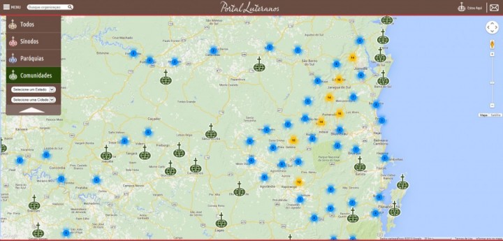 Mapa - A IECLB mais perto de você