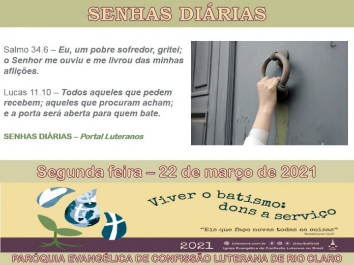 Senhas do dia - 22.03.2021