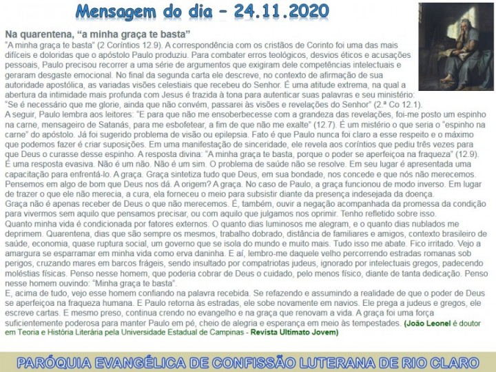 Mensagem do dia - 24.11.2020