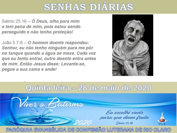 Senhas do dia - 28.05.2020