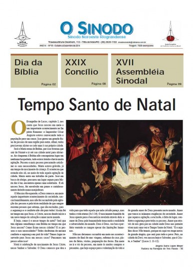 Jornal O Sínodo- Ano 14 - Nº. 55 - Outubro - Dezembro 2014