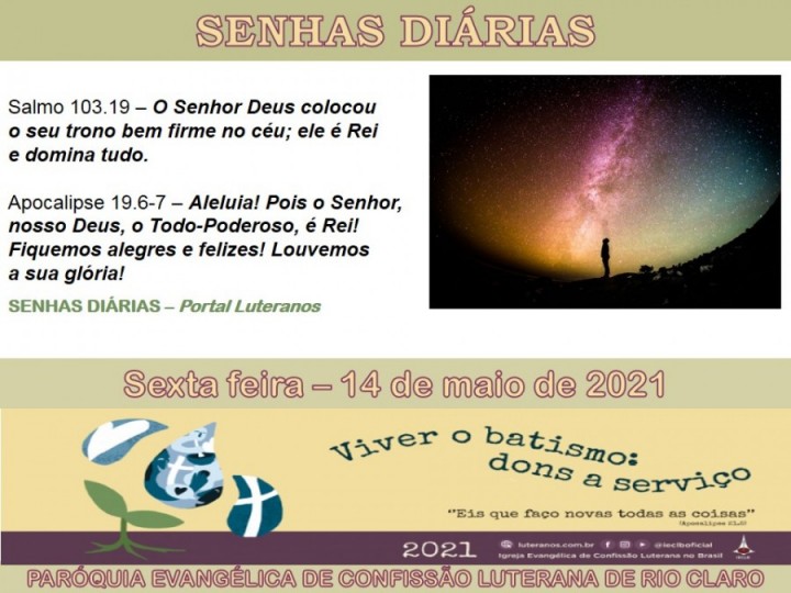 Senhas do dia - 14.05.2021