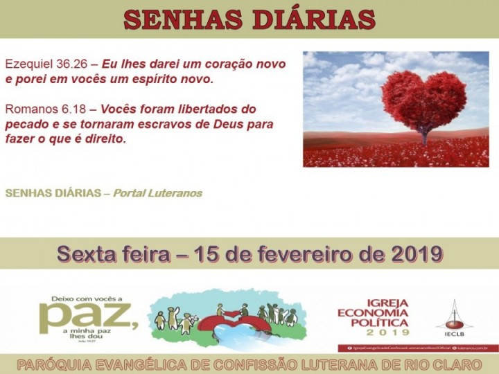 Senhas do dia - 15.02.2019