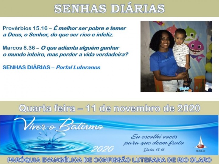 Senhas do dia - 11.11.2020