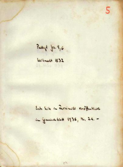 Pastor Friedrich Sauerbronn - Predigt/Prédica - Isaías 9.6  - 25/12/1832