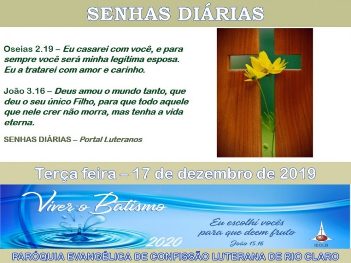 Senhas do dia - 17.12.2019