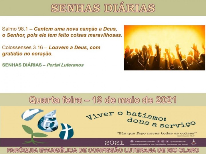 Senhas do dia - 19.05.2021