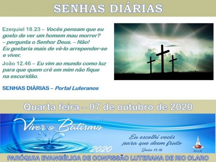 Senhas do dia - 07.10.2020