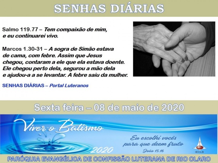 Senhas do dia - 08.05.2020