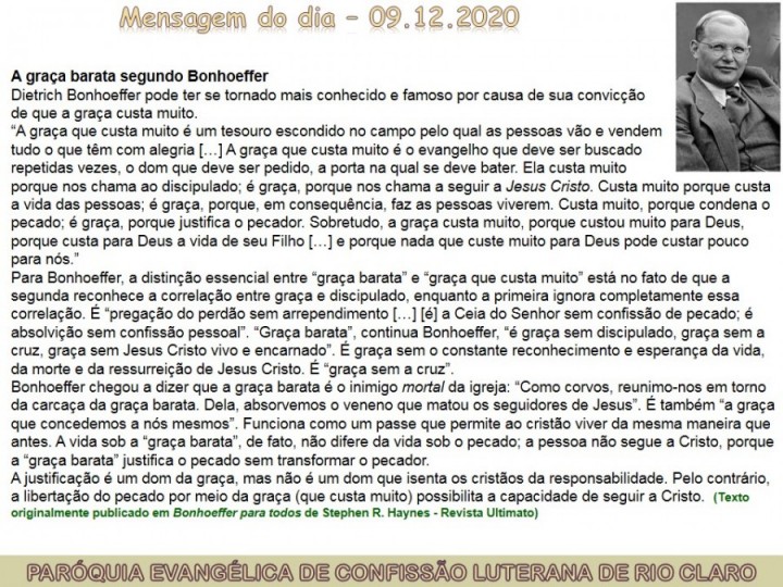 Mensagem do dia - 09.12.2020