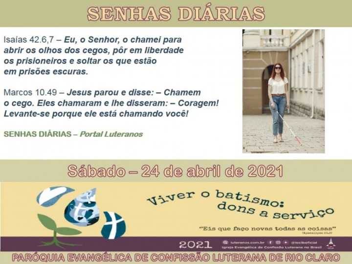 Senhas do dia - 24.04.2021