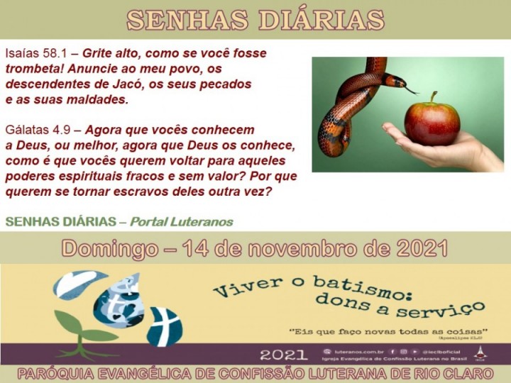 Senhas do dia - 14.11.2021