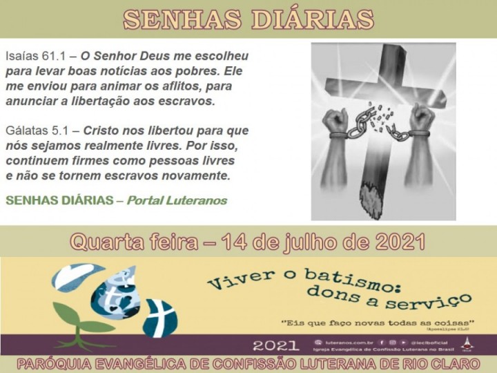 Senhas do dia - 14.07.2021