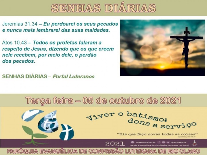 Senhas do dia - 05.10.2021